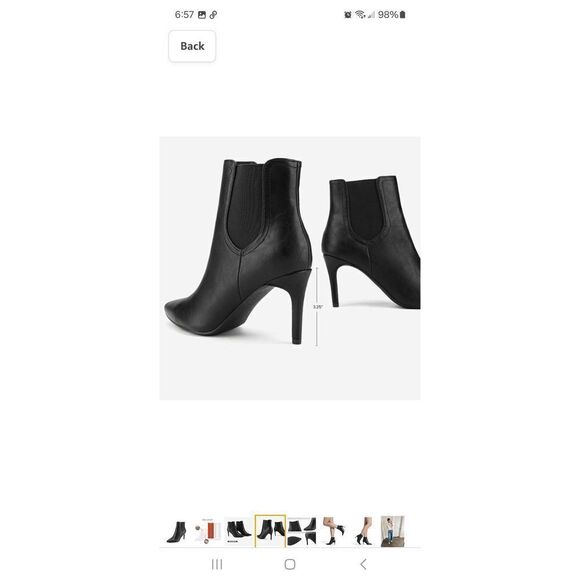 New 5 Dream Pairs Black Point Toe Stiletto High Heel Ankle Boot Booties Shoe NWT - Picture 4 of 12